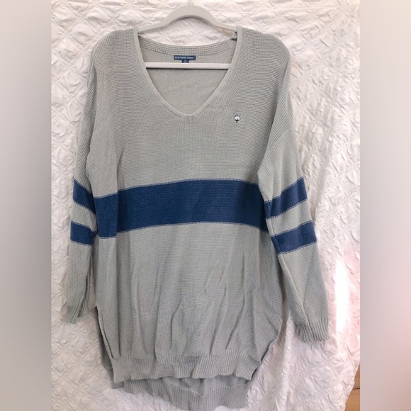 The Southern Shirt Company Sweaters - Southern Shirt Co. Relaxed Cotton Sweater Gray + Blue sz. Small